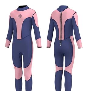 SEASWIM Girls Long Pink And Greyish Purple Swim Wetsuit Size 2 - 3MM